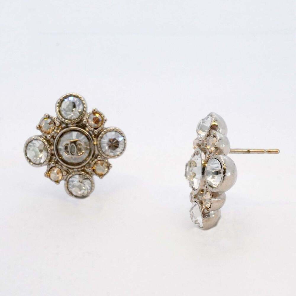 CHANEL Silver Logo Earrings - Picture 3 of 6